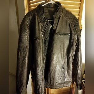 Mens soft faux leather streetwear jacket